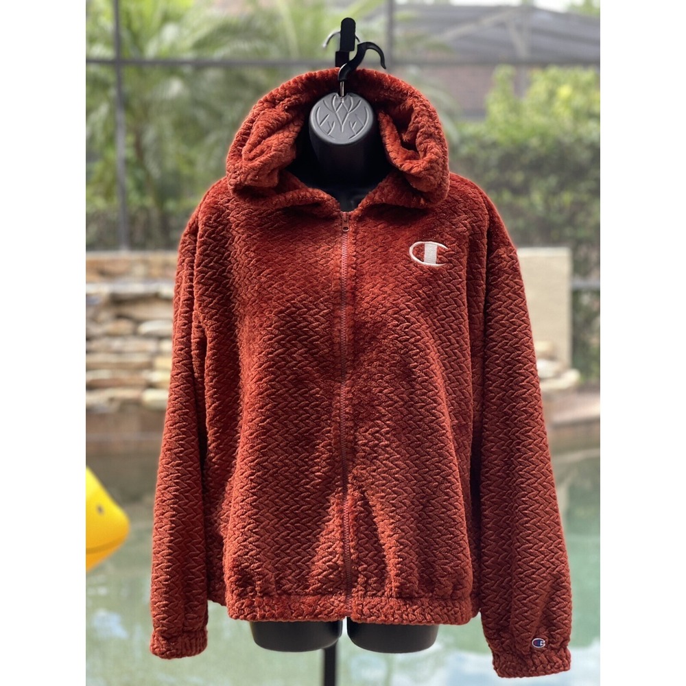 Champion Women's Velour Full Zip Hoodie 2XL Cinnamon Brown - New Tags